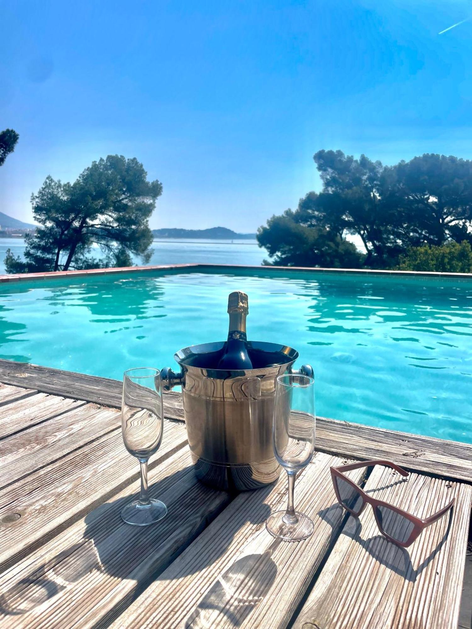 Villa-Chateau Les Terrasses - Tamaris, Plage Des Sablettes, Mer Au Bas De La Propriete ラ・セーヌ・シュル・メール エクステリア 写真